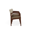 Lesro Industries Wood  Reception 2 Chairs With Center Table in Brown