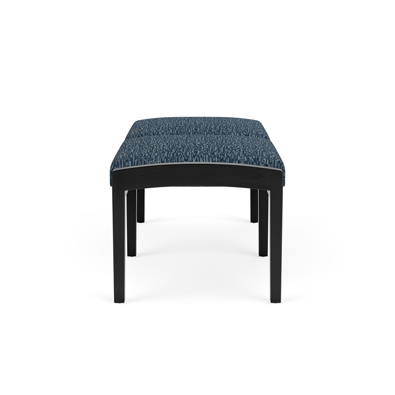 Lesro Industries Wood Waiting Reception 2 Seat Bench Wood Frame in Blue