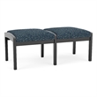 Lesro Industries Wood Waiting Reception 2 Seat Bench Wood Frame in Blue