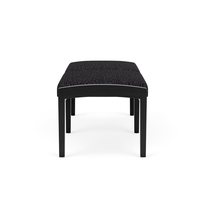 Lesro Industries Wood Waiting Reception 2 Seat Bench Wood Frame in Black