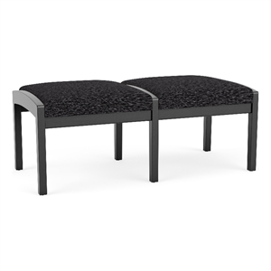 Lesro Industries Wood Waiting Reception 2 Seat Bench Wood Frame in Black