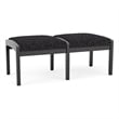 Lesro Industries Wood Waiting Reception 2 Seat Bench Wood Frame in Black