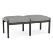 Lesro Industries Wood Waiting Reception 2 Seat Bench Wood Frame in Gray