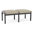 Lesro Industries Wood Waiting Reception 2 Seat Bench Wood Frame in Brown