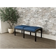 Lesro Industries Wood Waiting Reception 2 Seat Bench Wood Frame in Blue