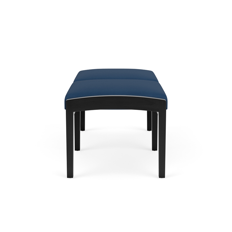 Lesro Industries Wood Waiting Reception 2 Seat Bench Wood Frame in Blue