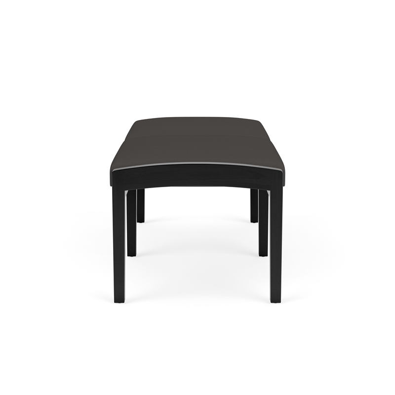 Lesro Industries Wood Waiting Reception 2 Seat Bench Wood Frame in Gray