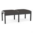 Lesro Industries Wood Waiting Reception 2 Seat Bench Wood Frame in Gray