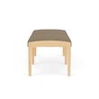Lesro Industries Wood Waiting Reception 2 Seat Bench Wood Frame in Brown
