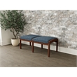 Lesro Industries Wood Waiting Reception 2 Seat Bench Wood Frame in Blue