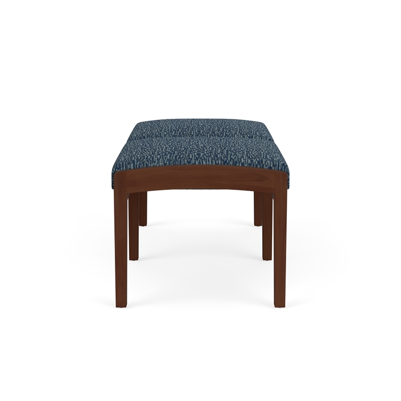 Lesro Industries Wood Waiting Reception 2 Seat Bench Wood Frame in Blue