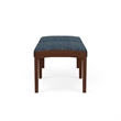 Lesro Industries Wood Waiting Reception 2 Seat Bench Wood Frame in Blue