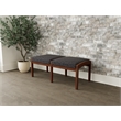Lesro Industries Wood Waiting Reception 2 Seat Bench Wood Frame in Black