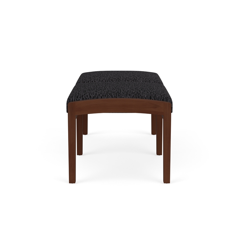 Lesro Industries Wood Waiting Reception 2 Seat Bench Wood Frame in Black