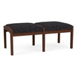 Lesro Industries Wood Waiting Reception 2 Seat Bench Wood Frame in Black