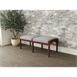 Lesro Industries Wood Waiting Reception 2 Seat Bench Wood Frame in Gray