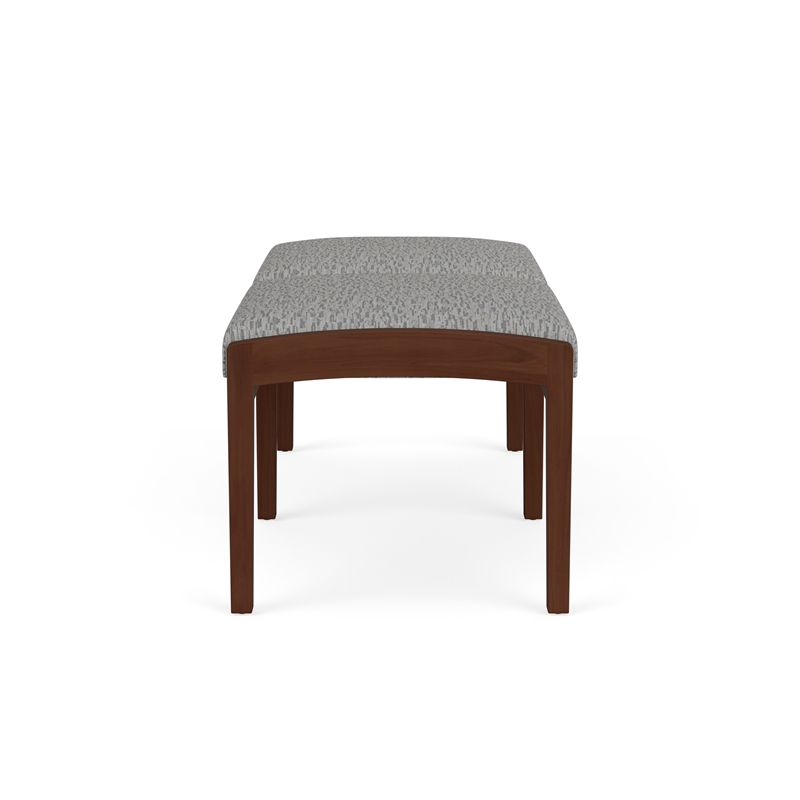 Lesro Industries Wood Waiting Reception 2 Seat Bench Wood Frame in Gray