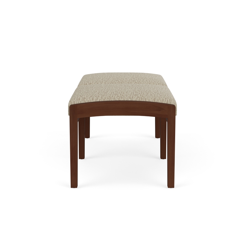 Lesro Industries Wood Waiting Reception 2 Seat Bench Wood Frame in Brown