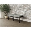 Lesro Industries Wood Waiting Reception 2 Seat Bench Wood Frame in Gray