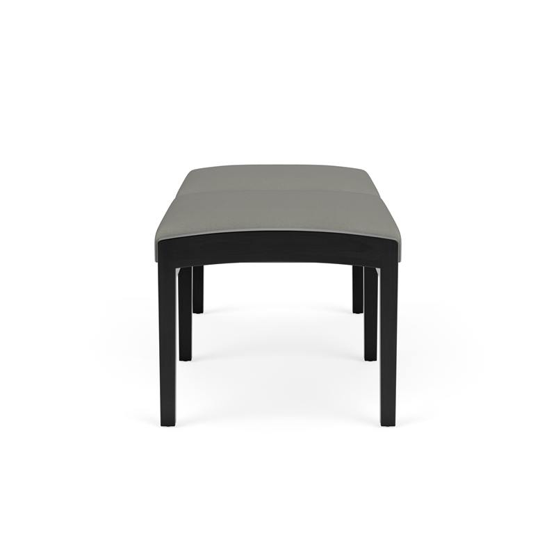 Lesro Industries Wood Waiting Reception 2 Seat Bench Wood Frame in Gray