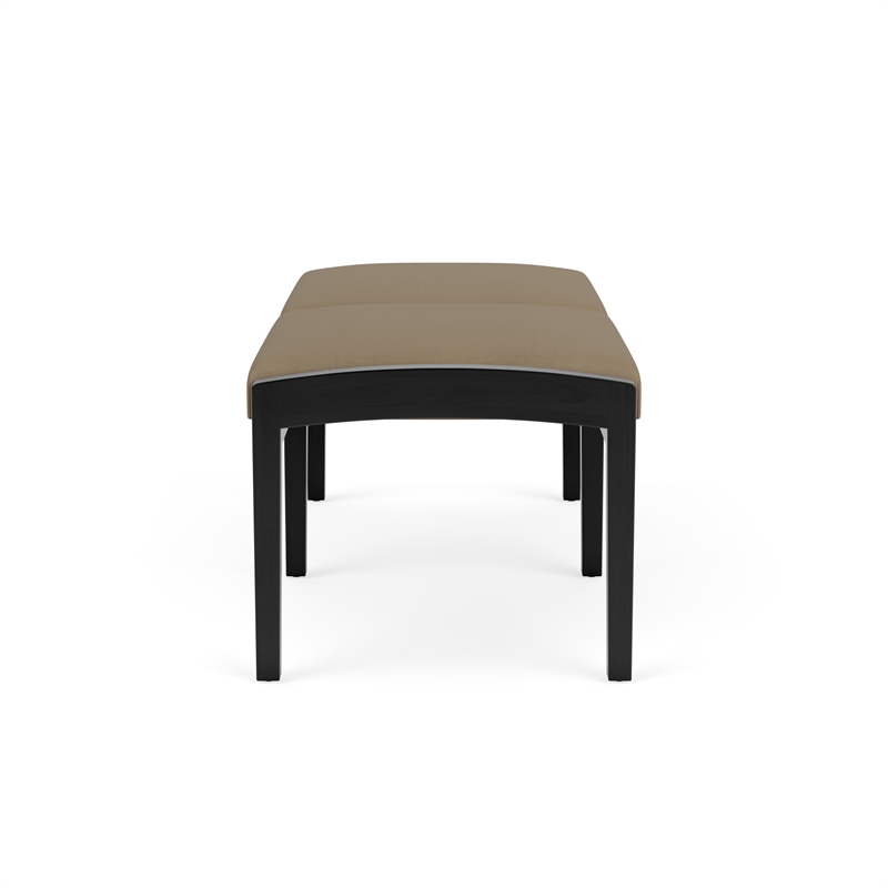 Lesro Industries Wood Waiting Reception 2 Seat Bench Wood Frame in Brown