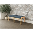 Lesro Industries Wood Waiting Reception 2 Seat Bench Wood Frame in Blue