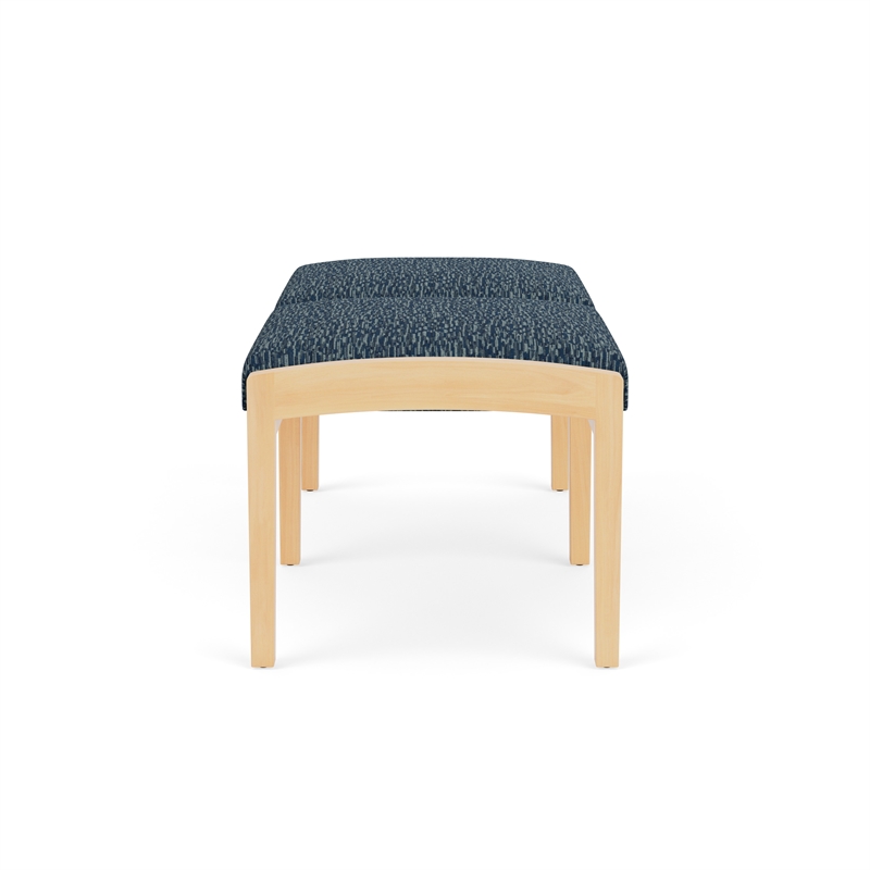 Lesro Industries Wood Waiting Reception 2 Seat Bench Wood Frame in Blue