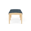 Lesro Industries Wood Waiting Reception 2 Seat Bench Wood Frame in Blue