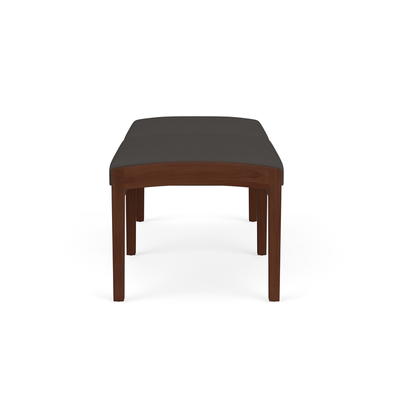 Lesro Industries Wood Waiting Reception 2 Seat Bench Wood Frame in Gray