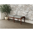 Lesro Industries Wood Waiting Reception 2 Seat Bench Wood Frame in Gray