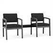 Lesro Industries Wood Reception 2 Chairs With Center Table in Black
