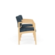 Lesro Industries Wood Reception 2 Chairs With Center Table in Blue