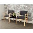 Lesro Industries Wood Reception 2 Chairs With Center Table in Black