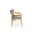 Lesro Industries Wood Reception 2 Chairs With Center Table in Gray