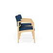 Lesro Industries Wood Reception 2 Chairs With Center Table in Blue