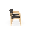 Lesro Industries Wood Reception 2 Chairs With Center Table in Gray