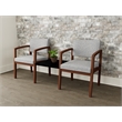 Lesro Industries Wood Reception 2 Chairs With Center Table in Gray