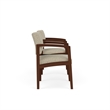 Lesro Industries Wood Reception 2 Chairs With Center Table in Brown