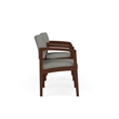 Lesro Industries Wood Reception 2 Chairs With Center Table in Gray