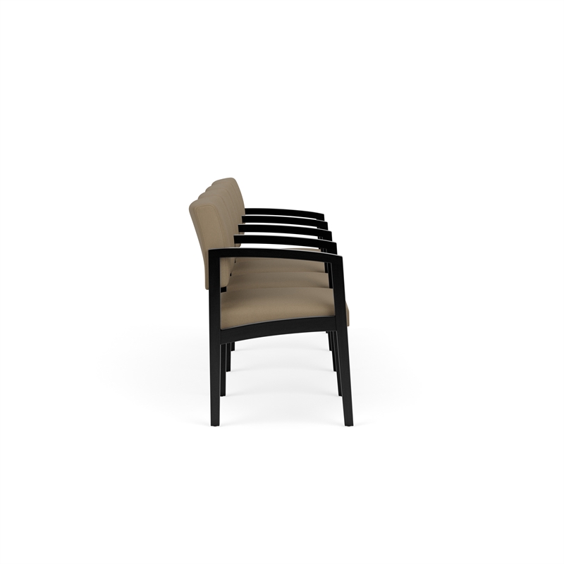 Lesro Industries Wood Waiting Reception 4 Seat Tandem Seating in Brown