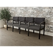 Lesro Industries Wood Waiting Reception 4 Seat Tandem Seating in Gray