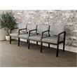 Lesro Industries Wood Waiting Reception 4 Seat Tandem Seating in Gray