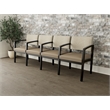 Lesro Industries Wood Waiting Reception 4 Seat Tandem Seating in Brown