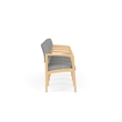 Lesro Industries Wood Waiting Reception 4 Seat Tandem Seating in Gray