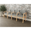 Lesro Industries Wood Waiting Reception 4 Seat Tandem Seating in Gray
