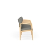 Lesro Industries Wood Waiting Reception 4 Seat Tandem Seating in Gray