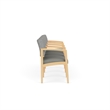 Lesro Industries Wood Waiting Reception 4 Seat Tandem Seating in Gray