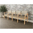 Lesro Industries Wood Waiting Reception 4 Seat Tandem Seating in Brown