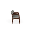 Lesro Industries Wood Waiting Reception 4 Seat Tandem Seating in Gray