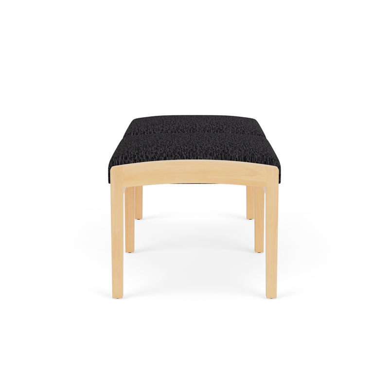 Lesro Industries Wood Waiting Reception 2 Seat Bench Wood Frame in Black